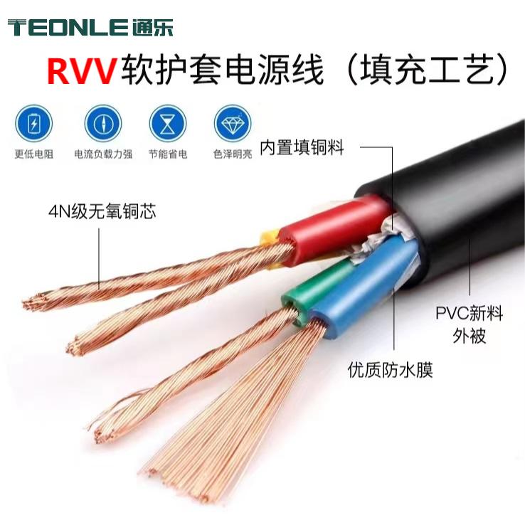 RVV多芯柔性護(hù)套軟形電纜廠家直銷