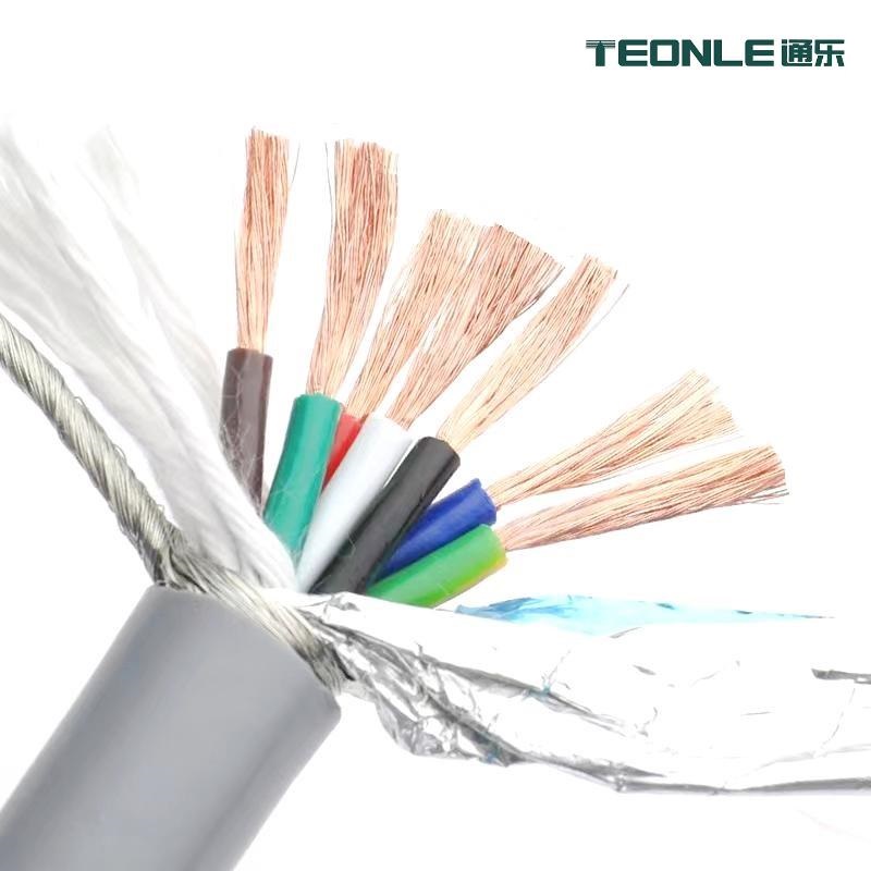 高柔性拖鏈屏蔽電纜耐油耐彎折機器人控制電源線16芯20芯